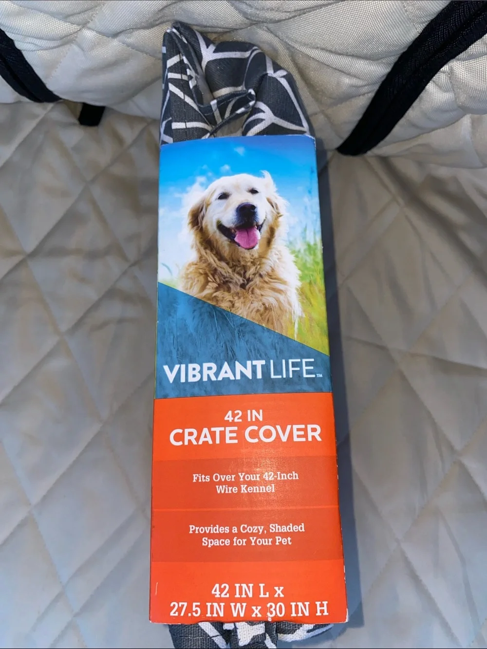 Vibrant Gray Chevron Dog Crate Cover